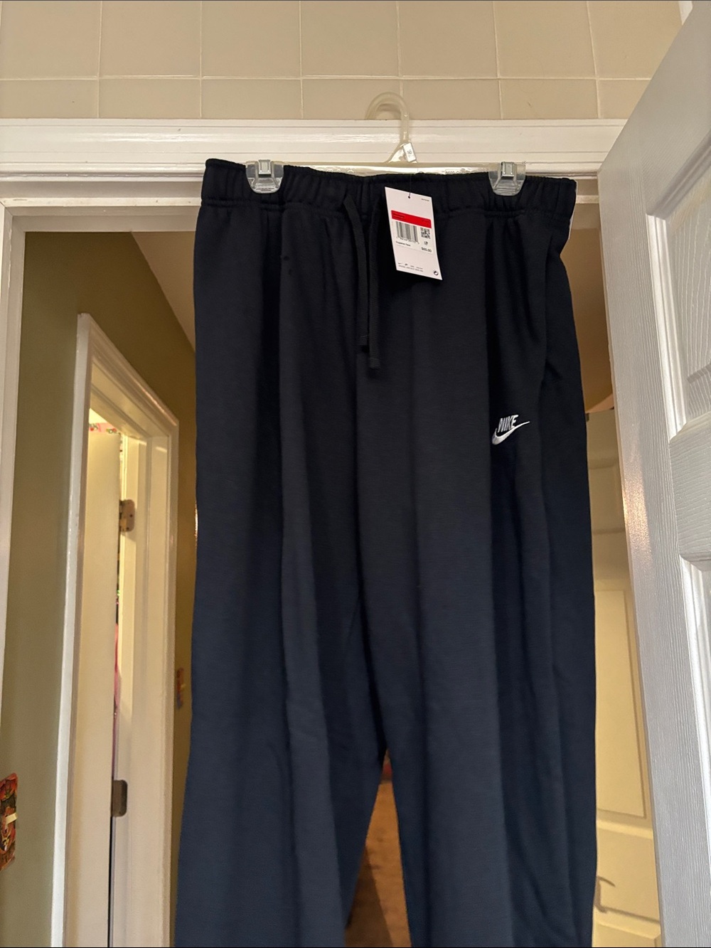 Nike Black Kids Fleece Joggers with White Swoosh